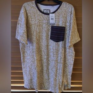 ASTRNEME LUXURY NWT MEN’S XL TOP TAN/WHITE/BROWN